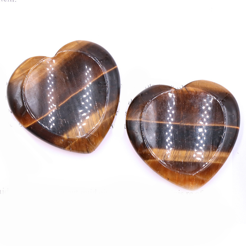 Gemstone Handmade Craved 40MM Love Heart Thumb Worry Stone for Anxiety Stress Relief Meditation