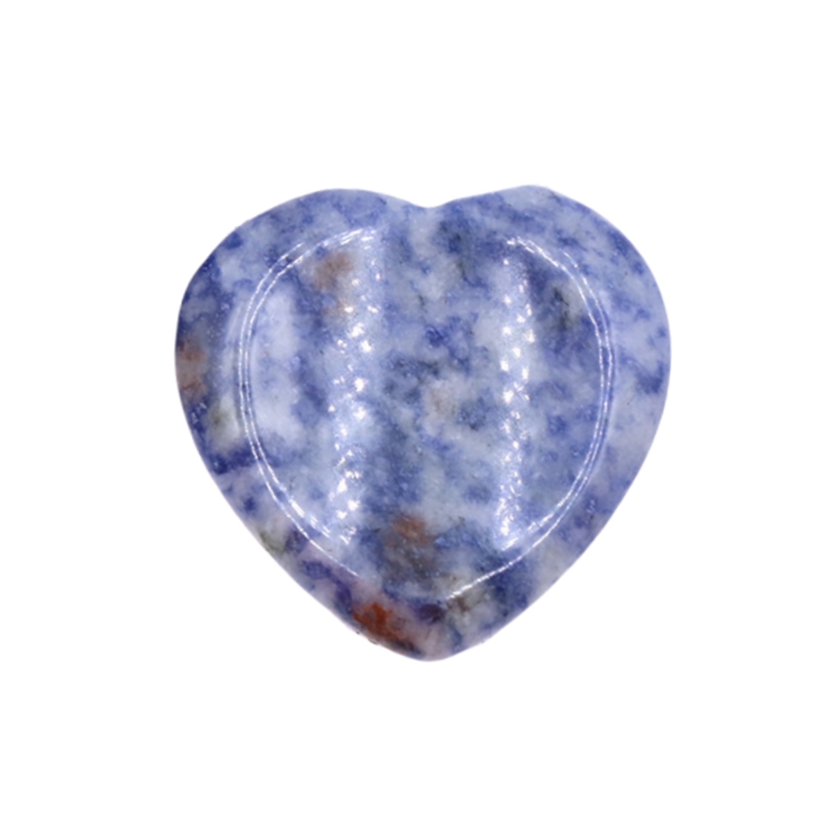 Gemstone Handmade Craved 40MM Love Heart Thumb Worry Stone for Anxiety Stress Relief Meditation