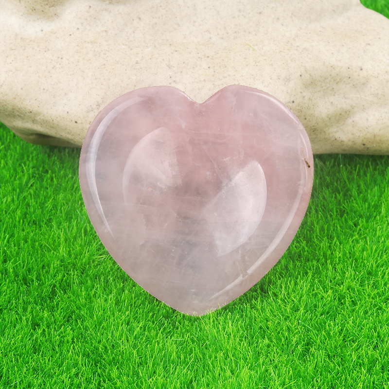 Gemstone Handmade Craved 40MM Love Heart Thumb Worry Stone for Anxiety Stress Relief Meditation