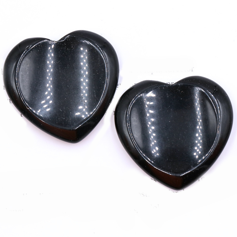 Gemstone Handmade Craved 40MM Love Heart Thumb Worry Stone for Anxiety Stress Relief Meditation