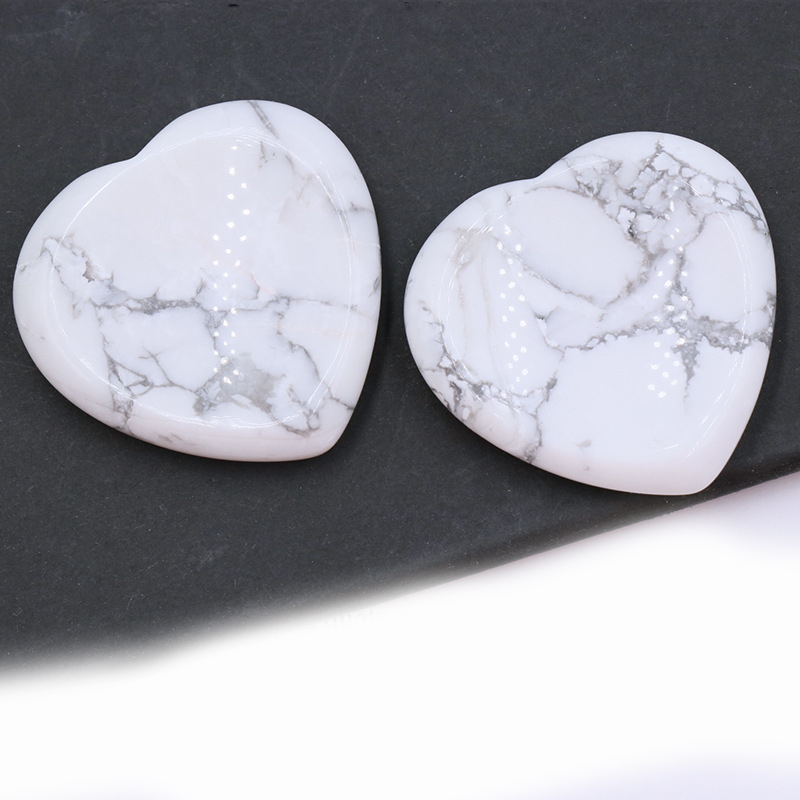 Gemstone Handmade Craved 40MM Love Heart Thumb Worry Stone for Anxiety Stress Relief Meditation