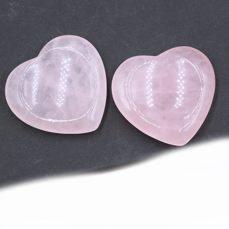 Gemstone Handmade Craved 40MM Love Heart Thumb Worry Stone for Anxiety Stress Relief Meditation