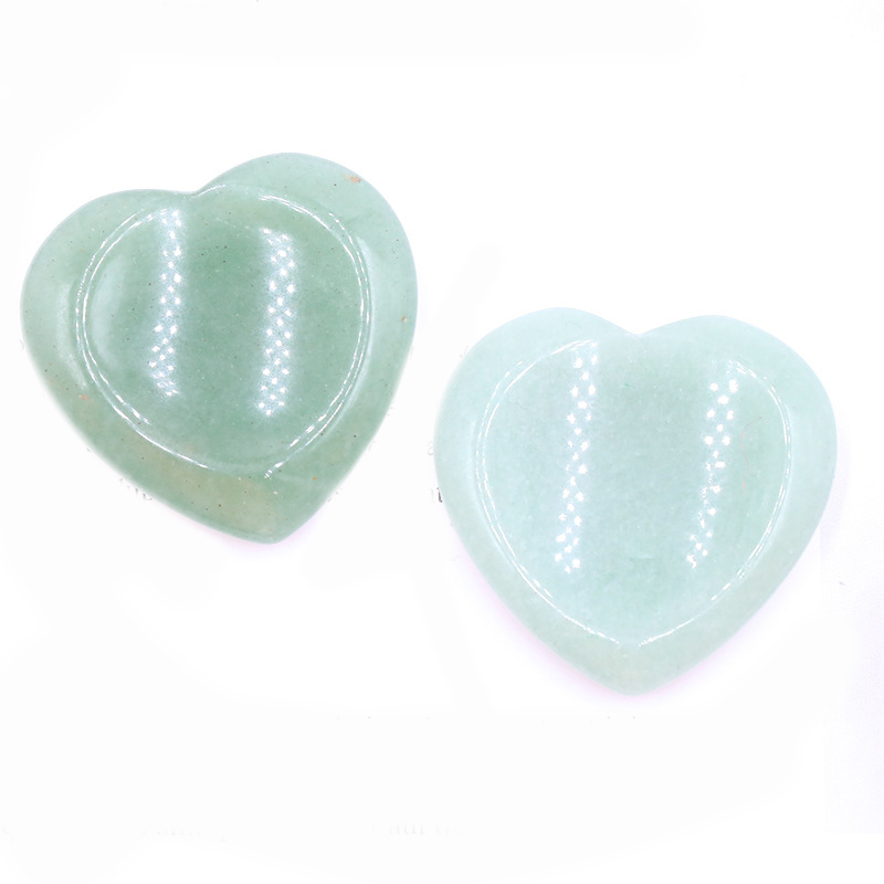 Gemstone Handmade Craved 40MM Love Heart Thumb Worry Stone for Anxiety Stress Relief Meditation