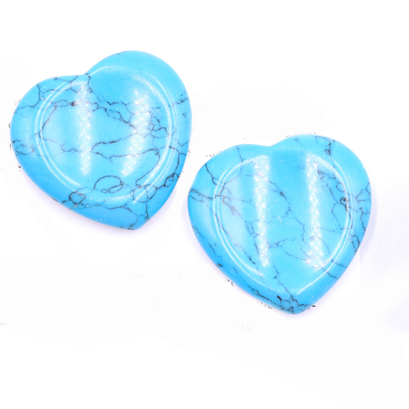 Gemstone Handmade Craved 40MM Love Heart Thumb Worry Stone for Anxiety Stress Relief Meditation