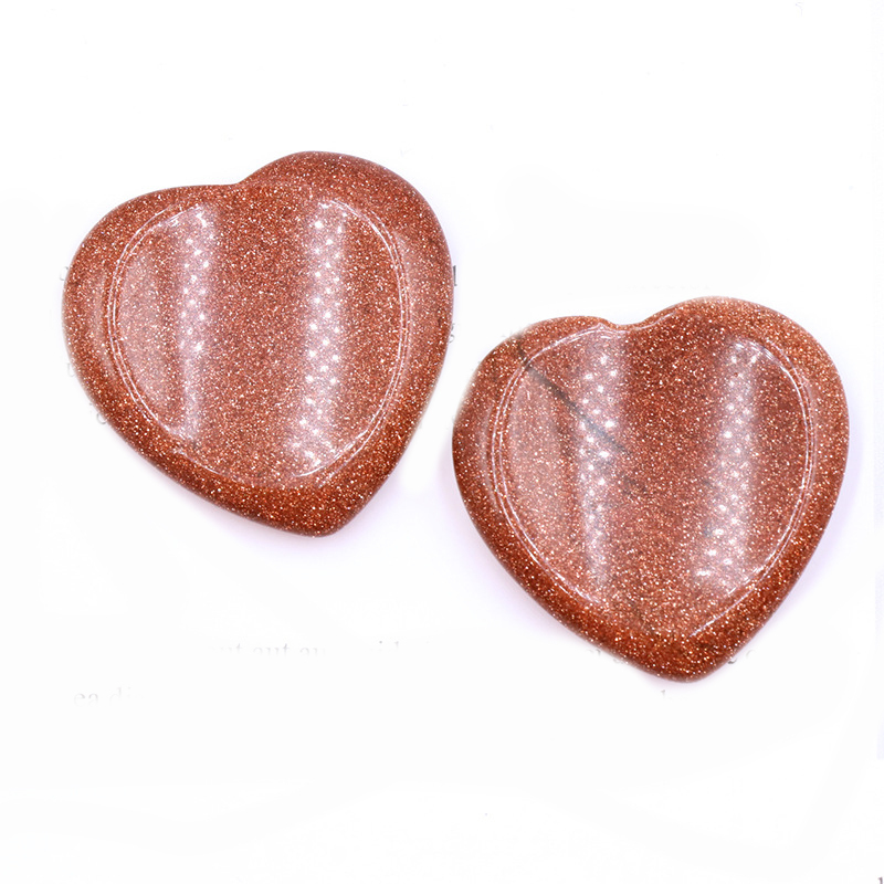 Gemstone Handmade Craved 40MM Love Heart Thumb Worry Stone for Anxiety Stress Relief Meditation