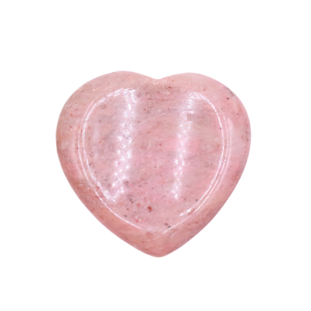 Gemstone Handmade Craved 40MM Love Heart Thumb Worry Stone for Anxiety Stress Relief Meditation