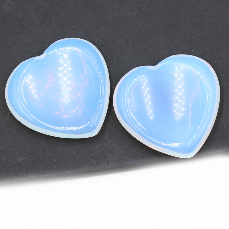 Gemstone Handmade Craved 40MM Love Heart Thumb Worry Stone for Anxiety Stress Relief Meditation