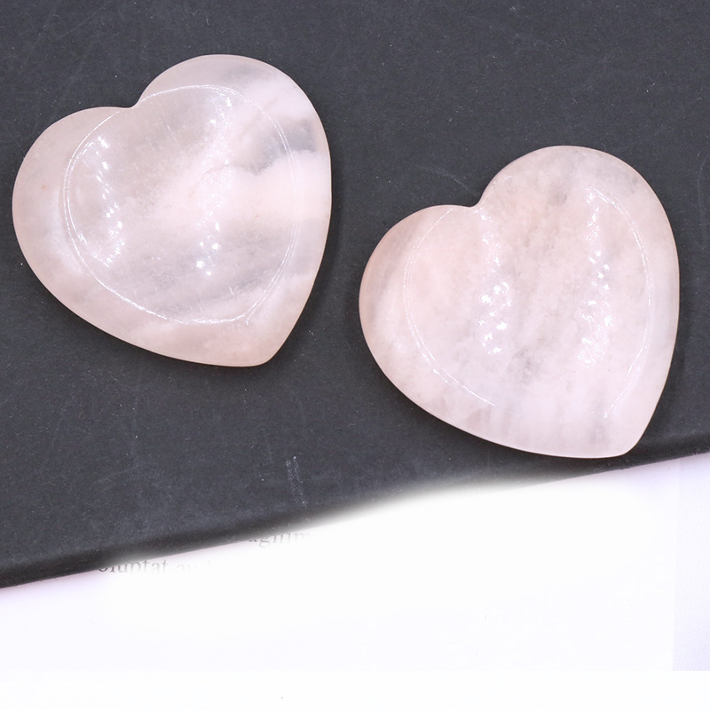 Gemstone Handmade Craved 40MM Love Heart Thumb Worry Stone for Anxiety Stress Relief Meditation
