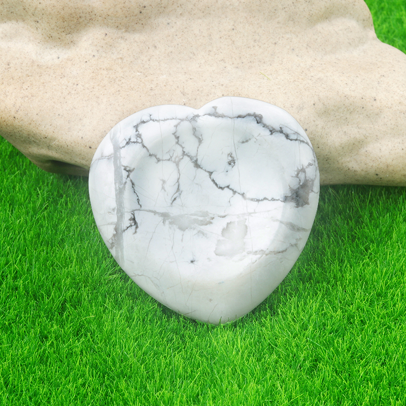 Gemstone Handmade Craved 40MM Love Heart Thumb Worry Stone for Anxiety Stress Relief Meditation