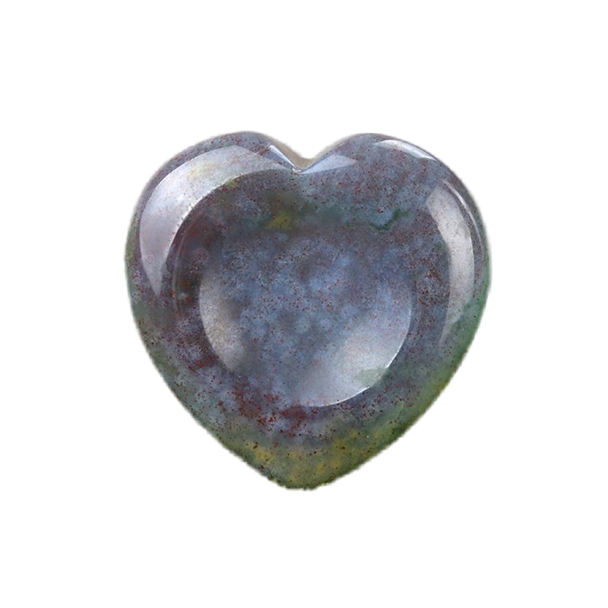 Gemstone Handmade Craved 40MM Love Heart Thumb Worry Stone for Anxiety Stress Relief Meditation