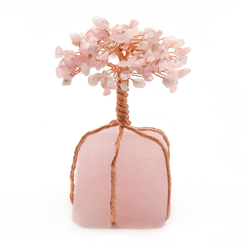 Raw Gemstone Copper Tree Base Spiritual Meditation Energy Room Office Desk Decor Gifts