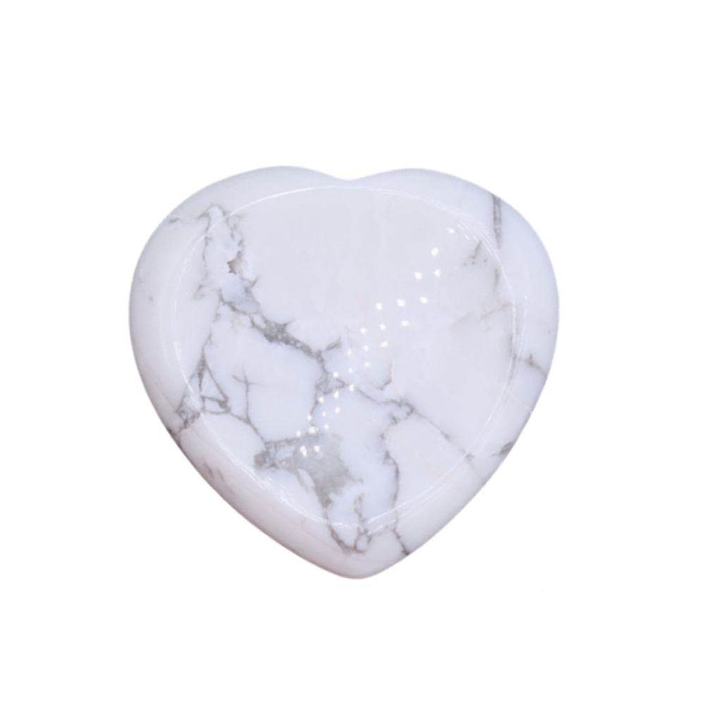 Gemstone Handmade Craved 40MM Love Heart Thumb Worry Stone for Anxiety Stress Relief Meditation