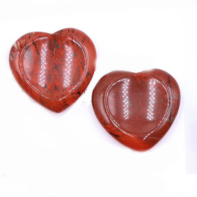 Gemstone Handmade Craved 40MM Love Heart Thumb Worry Stone for Anxiety Stress Relief Meditation