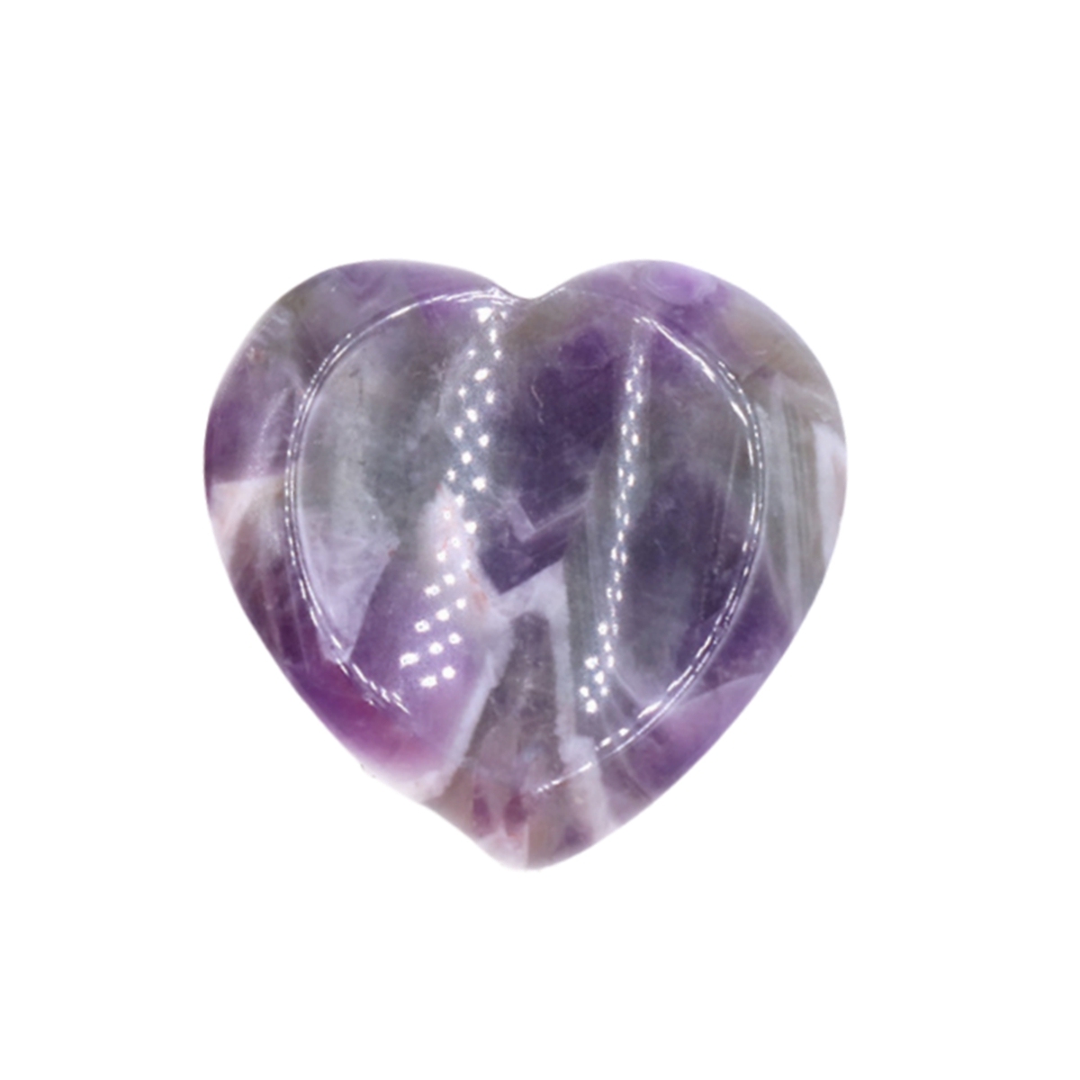 Gemstone Handmade Craved 40MM Love Heart Thumb Worry Stone for Anxiety Stress Relief Meditation