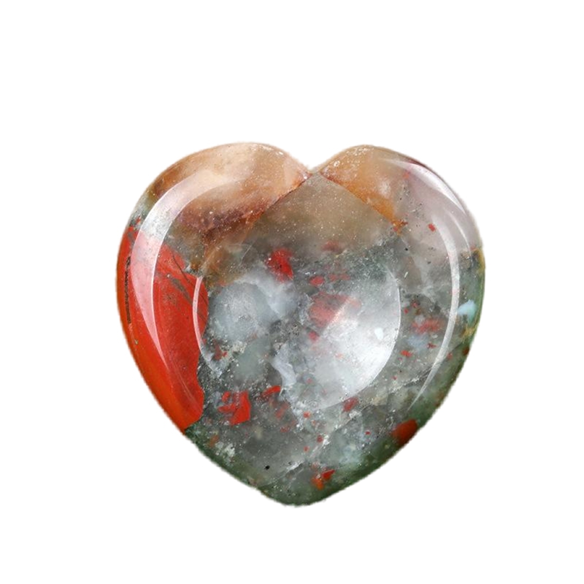 Gemstone Handmade Craved 40MM Love Heart Thumb Worry Stone for Anxiety Stress Relief Meditation