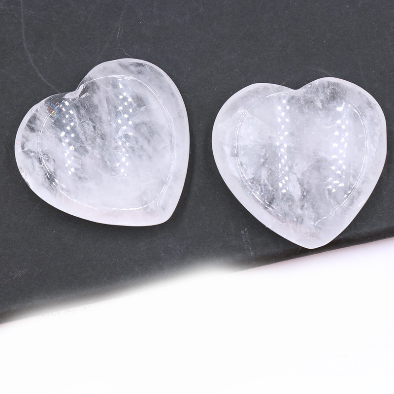 Gemstone Handmade Craved 40MM Love Heart Thumb Worry Stone for Anxiety Stress Relief Meditation