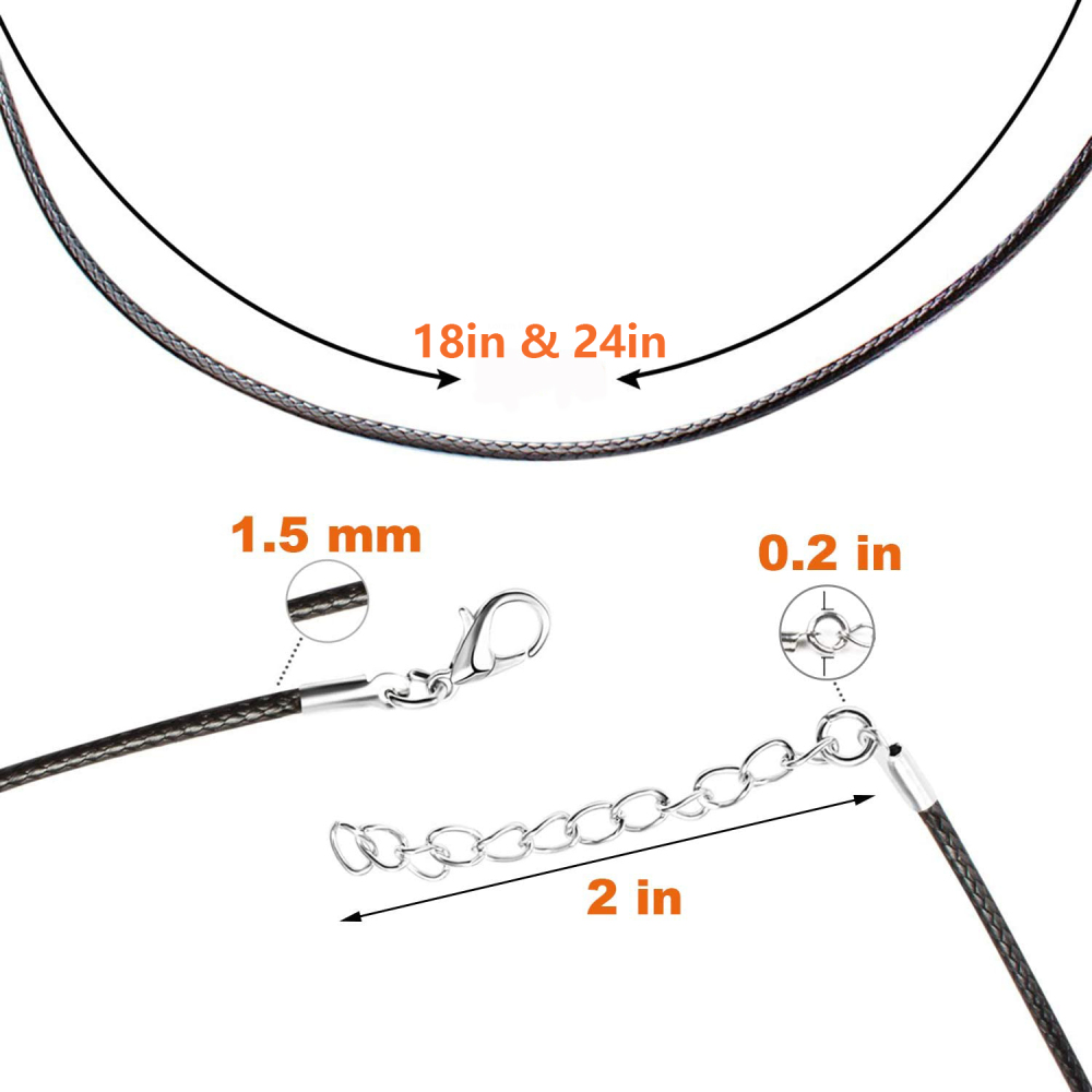 45Cm Leather Rope Necklace Chain 100PCS