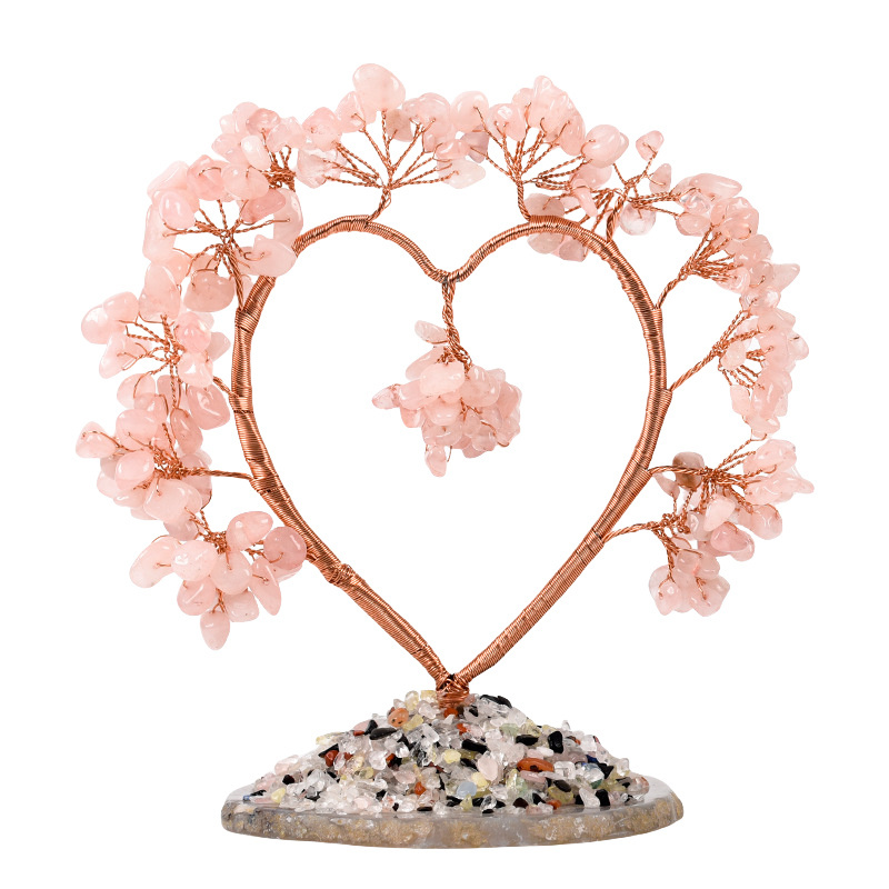 Raw Gemstone Copper Tree Agate Base Spiritual Meditation Energy Room Office Desk Decor Gifts
