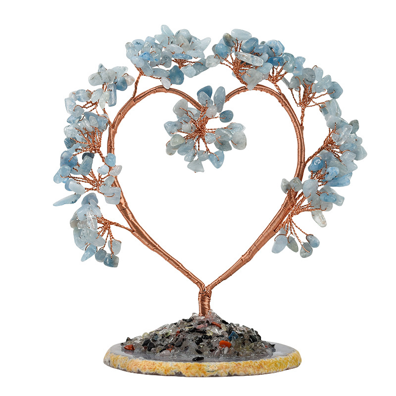 Raw Gemstone Copper Tree Agate Base Spiritual Meditation Energy Room Office Desk Decor Gifts