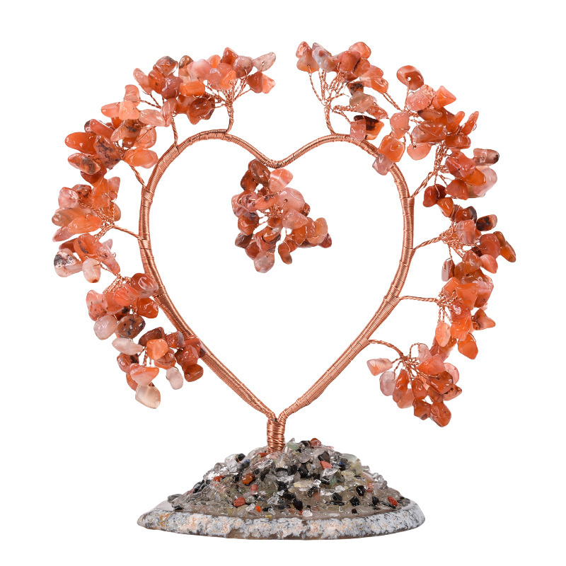 Raw Gemstone Copper Tree Agate Base Spiritual Meditation Energy Room Office Desk Decor Gifts