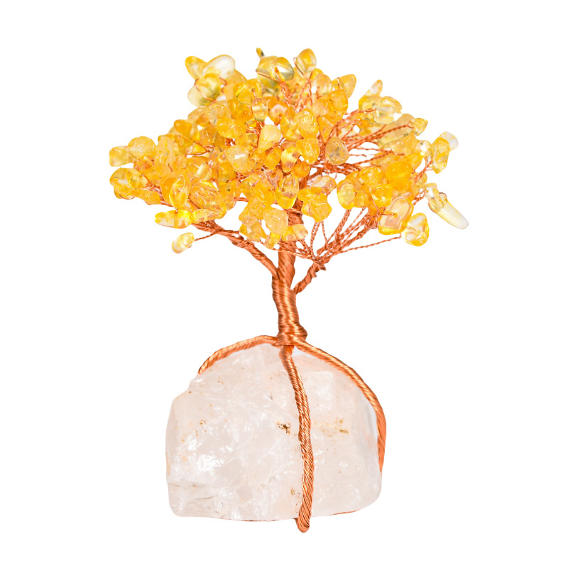Raw Gemstone Copper Tree Base Spiritual Meditation Energy Room Office Desk Decor Gifts