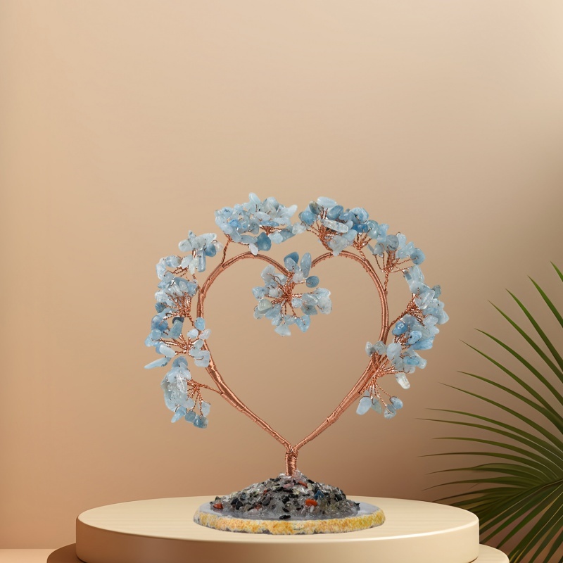 Raw Gemstone Copper Tree Agate Base Spiritual Meditation Energy Room Office Desk Decor Gifts