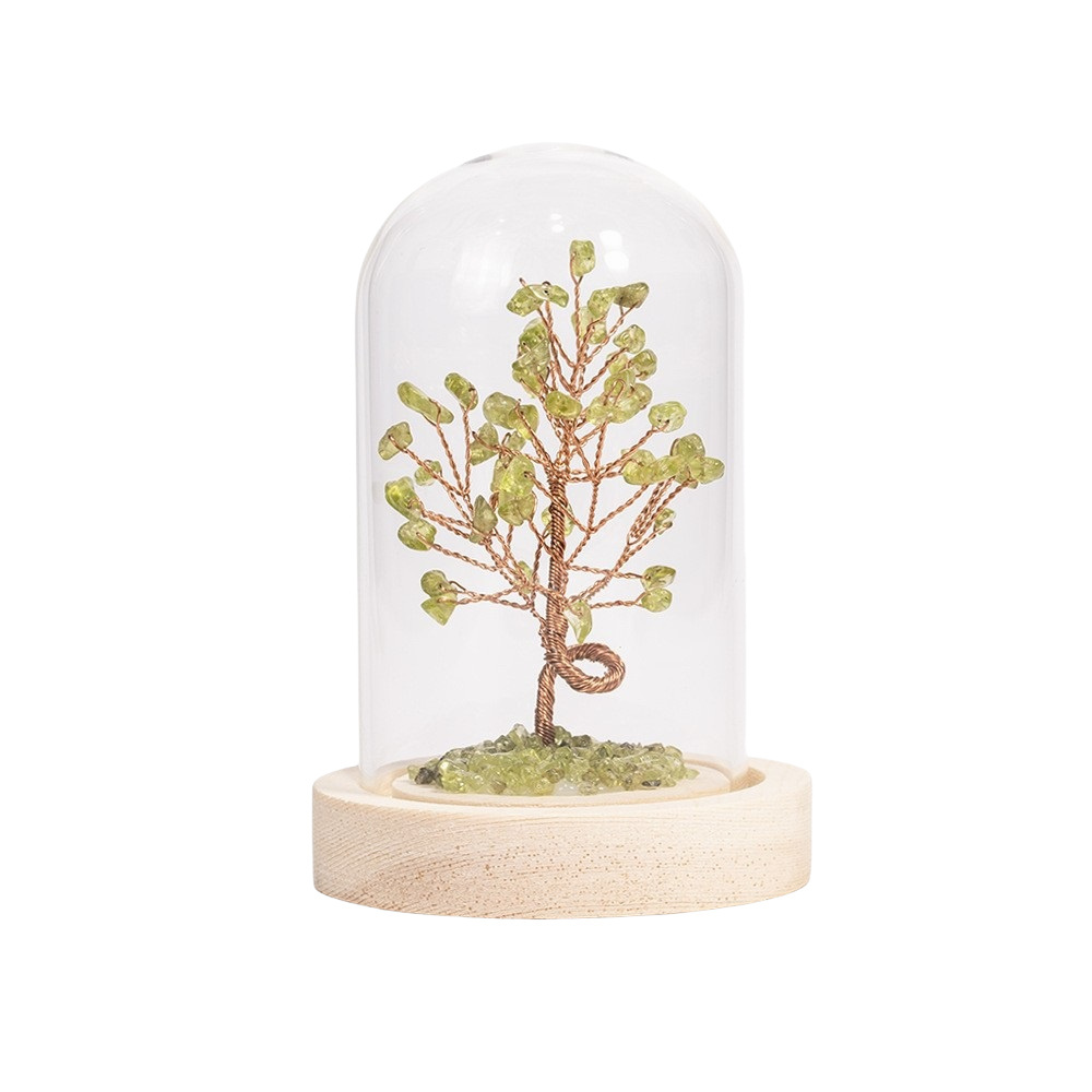Raw Gemstone Copper Tree Spiritual Meditation Energy Room Office Desk Decor Gifts with Wood Base