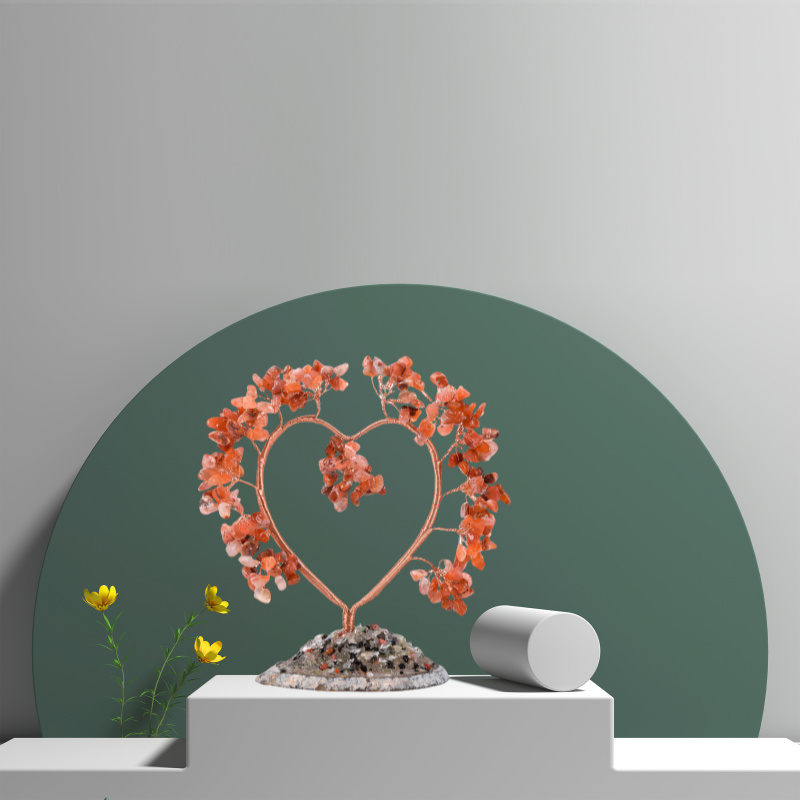 Raw Gemstone Copper Tree Agate Base Spiritual Meditation Energy Room Office Desk Decor Gifts