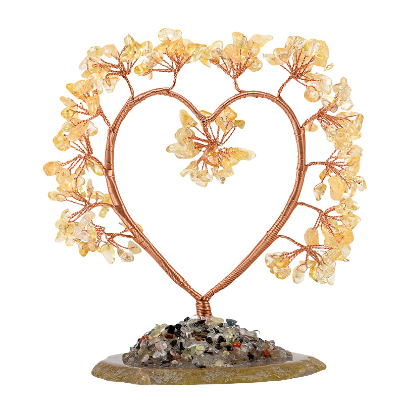 Raw Gemstone Copper Tree Agate Base Spiritual Meditation Energy Room Office Desk Decor Gifts