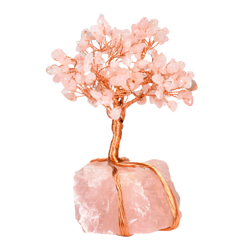 Raw Gemstone Copper Tree Base Spiritual Meditation Energy Room Office Desk Decor Gifts