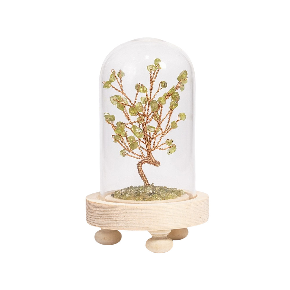 Raw Gemstone Copper Tree Spiritual Meditation Energy Room Office Desk Decor Gifts with Wood Base