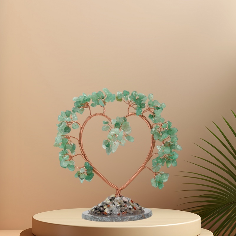 Raw Gemstone Copper Tree Agate Base Spiritual Meditation Energy Room Office Desk Decor Gifts