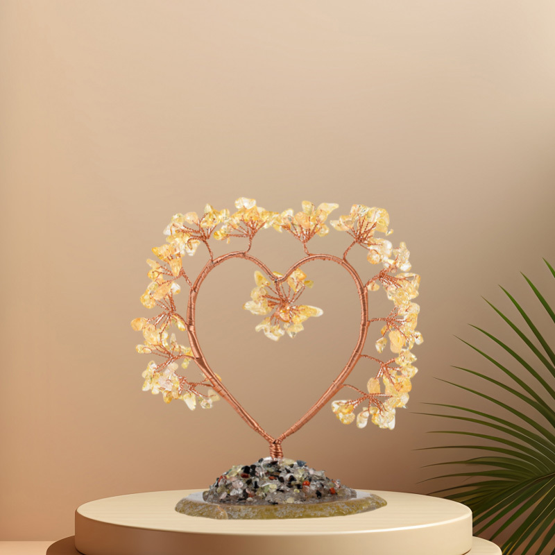 Raw Gemstone Copper Tree Agate Base Spiritual Meditation Energy Room Office Desk Decor Gifts