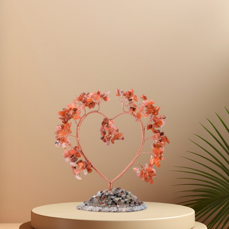 Raw Gemstone Copper Tree Agate Base Spiritual Meditation Energy Room Office Desk Decor Gifts