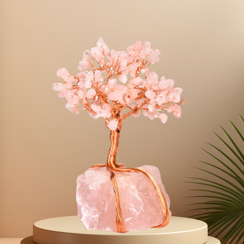 Raw Gemstone Copper Tree Base Spiritual Meditation Energy Room Office Desk Decor Gifts