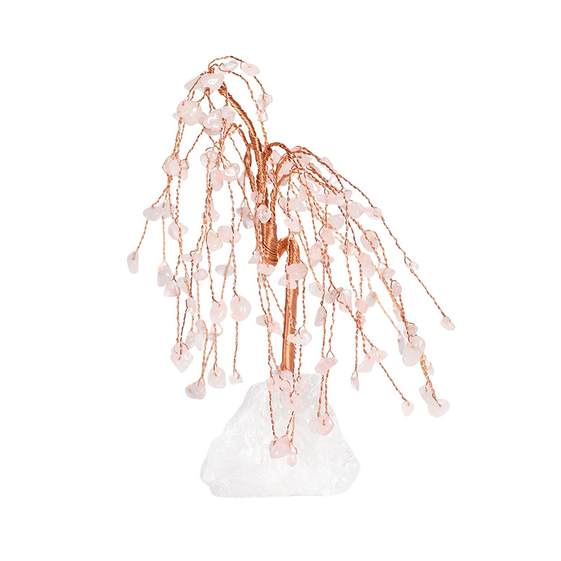 Raw Gemstone Copper Tree Spiritual Meditation Energy Room Office Desk Decor Gifts