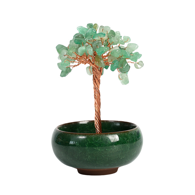 Raw Gemstone Copper Tree Spiritual Meditation Energy Room Office Desk Decor Gifts