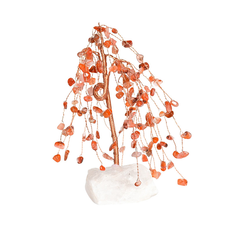 Raw Gemstone Copper Tree Spiritual Meditation Energy Room Office Desk Decor Gifts