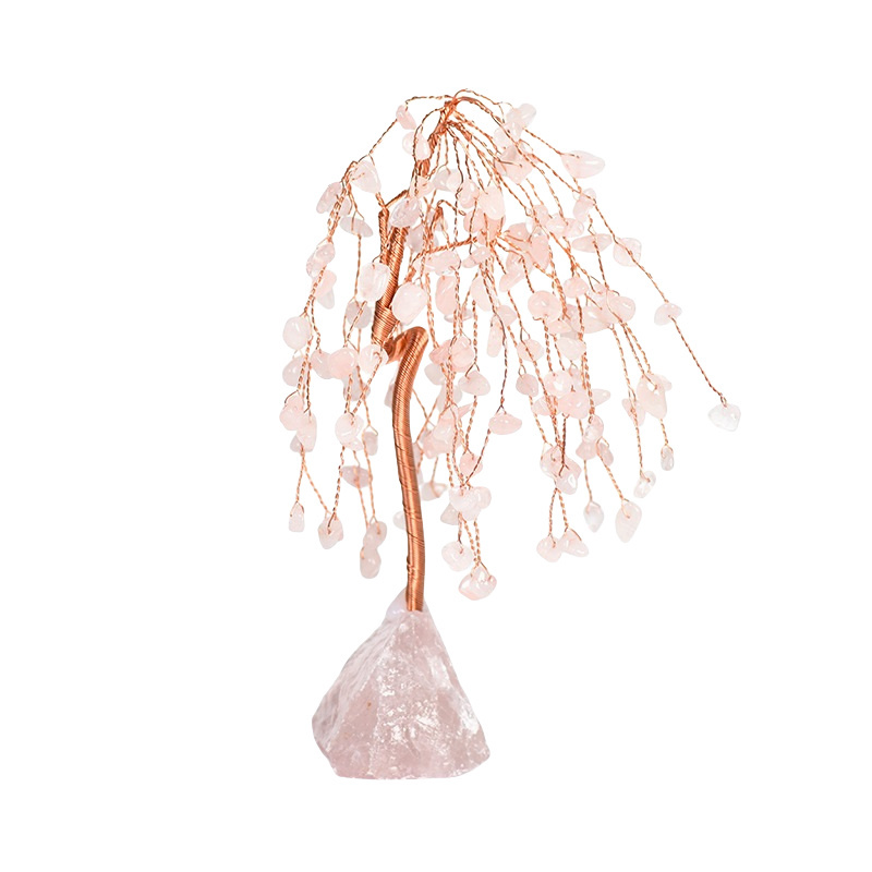 Raw Gemstone Copper Tree Spiritual Meditation Energy Room Office Desk Decor Gifts