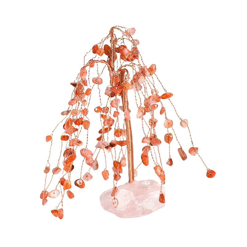 Raw Gemstone Copper Tree Spiritual Meditation Energy Room Office Desk Decor Gifts
