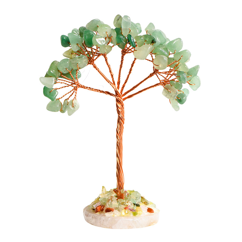 Raw Gemstone Copper Tree Spiritual Meditation Energy Room Office Desk Decor Gifts  Agate Base