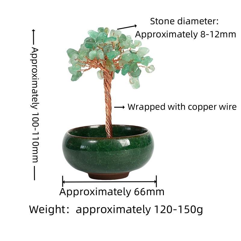 Raw Gemstone Copper Tree Spiritual Meditation Energy Room Office Desk Decor Gifts