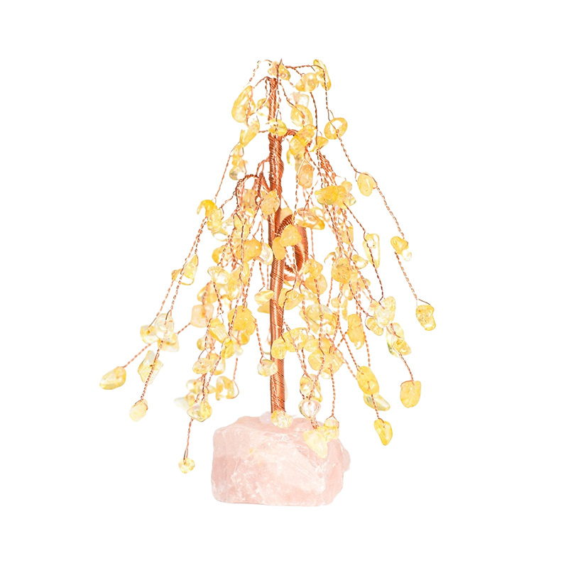 Raw Gemstone Copper Tree Spiritual Meditation Energy Room Office Desk Decor Gifts