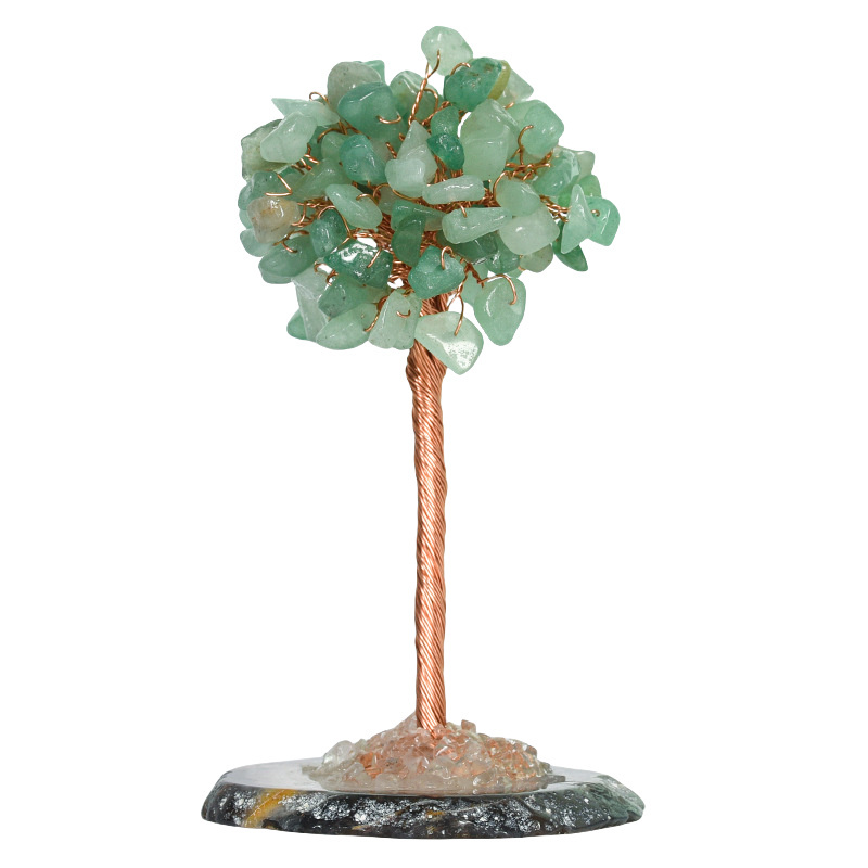 Raw Stone Copper Tree Agate Slice Base Ornament-11.5x(5-7)cm