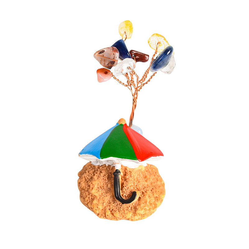 Raw Stone Raw Stone Copper Tree Beach Umbrellas Base Ornament
