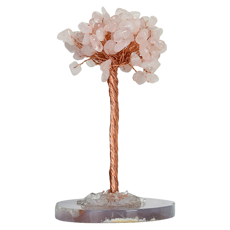 Raw Stone Copper Tree Agate Slice Base Ornament-11.5x(5-7)cm
