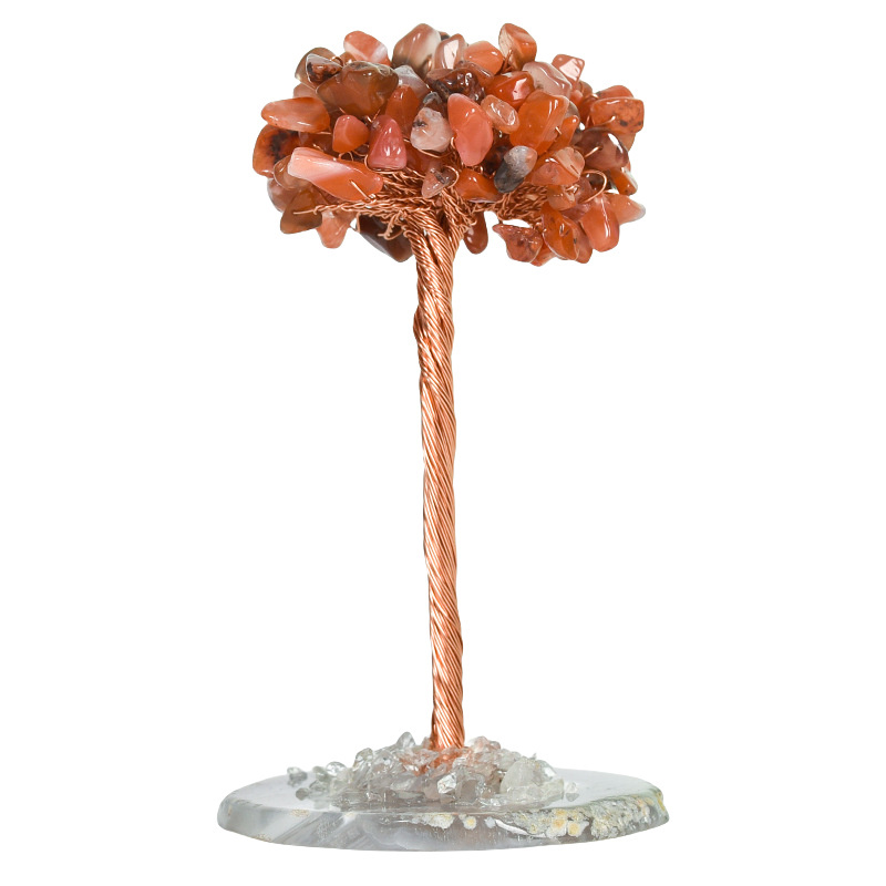 Raw Stone Copper Tree Agate Slice Base Ornament-11.5x(5-7)cm
