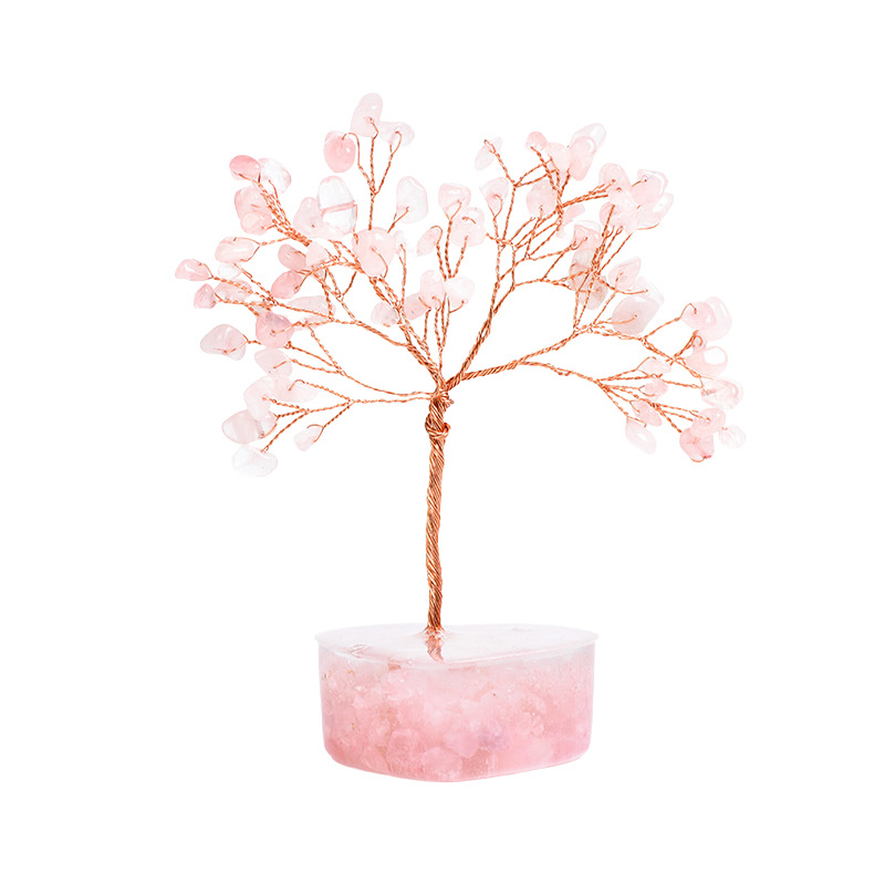 Raw Stone Copper Tree Resin Heart Base Ornament( Approx-56X120MM)