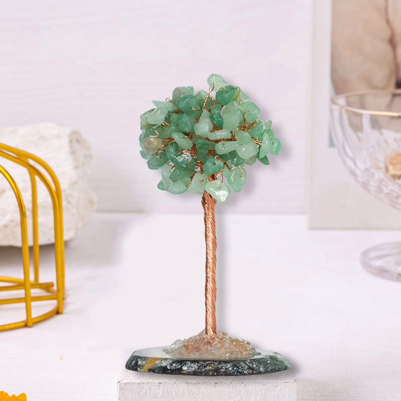 Raw Stone Copper Tree Agate Slice Base Ornament-11.5x(5-7)cm