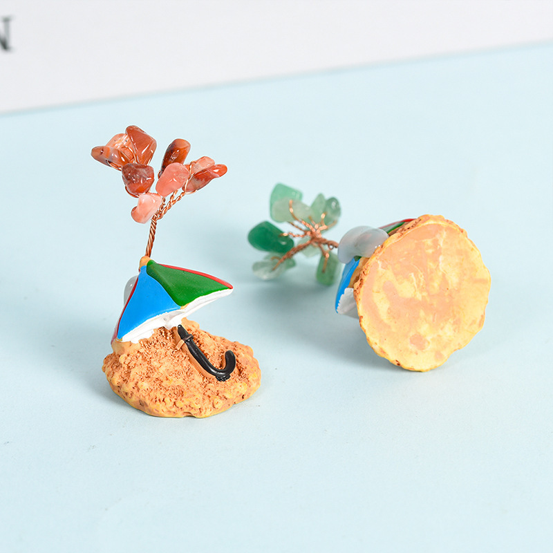 Raw Stone Raw Stone Copper Tree Beach Umbrellas Base Ornament
